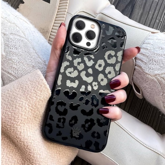 iPhone 16 PL Matte Black Leopard Cheetah Print Magnetic Case Cover Cute NIB - Picture 10 of 16